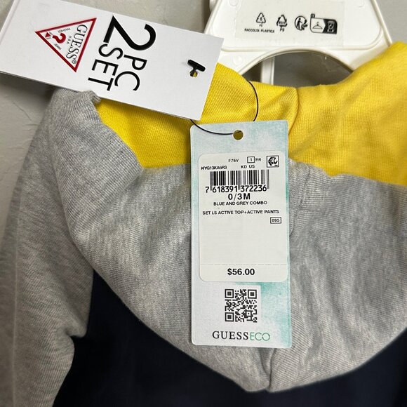 GUESS 2 PC Active Set , Active Hoodie and pants NWT 0-3 Months - Picture 2 of 6